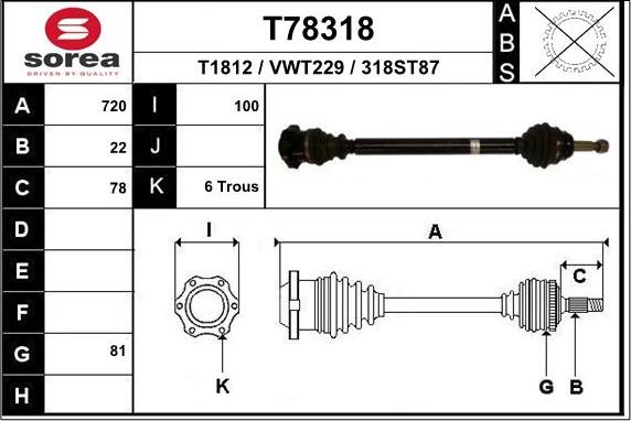 EAI T78318 - Piedziņas vārpsta ps1.lv