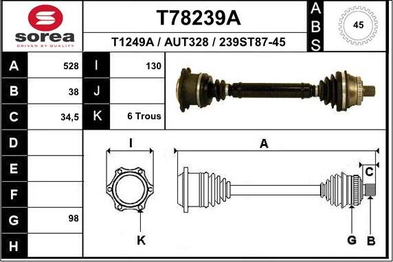 EAI T78239A - Piedziņas vārpsta ps1.lv