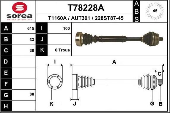 EAI T78228A - Piedziņas vārpsta ps1.lv