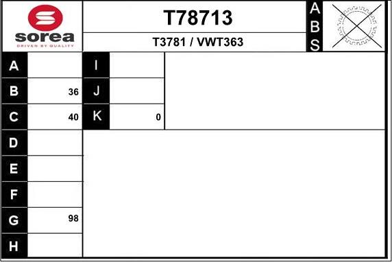 EAI T78713 - Piedziņas vārpsta ps1.lv