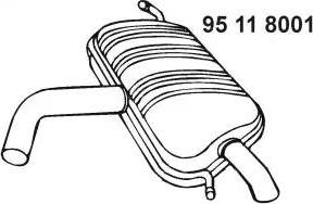 Eberspächer 95 11 8001 - Izplūdes gāzu trokšņa slāpētājs (pēdējais) ps1.lv