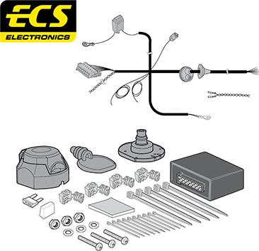ECS BW02807U - Elektrokomplekts, Piekabes aprīkojums ps1.lv