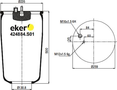 Eker 424884S01 - Pneimoatsperes spilvens, Pneimopiekare ps1.lv