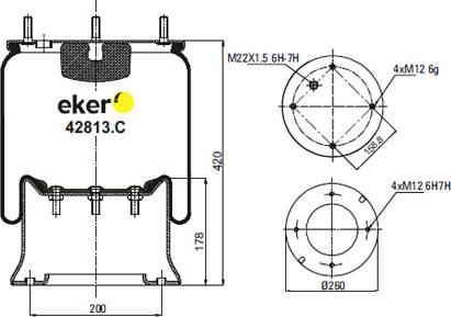 Eker 42813C - Pneimoatsperes spilvens, Pneimopiekare ps1.lv