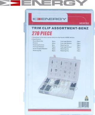 ENERGY NE00762 - Fiksējošo skavu komplekts, Virsbūve ps1.lv