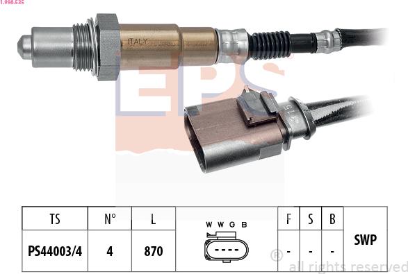 EPS 1.998.535 - Lambda zonde ps1.lv