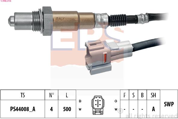 EPS 1.998.316 - Lambda zonde ps1.lv