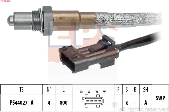 EPS 1.998.335 - Lambda zonde ps1.lv