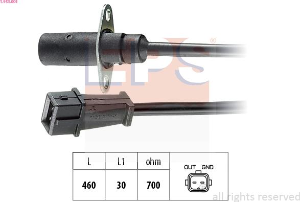 EPS 1.953.001 - Impulsu devējs, Kloķvārpsta ps1.lv