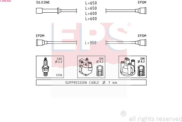 EPS 1.499.020 - Augstsprieguma vadu komplekts ps1.lv