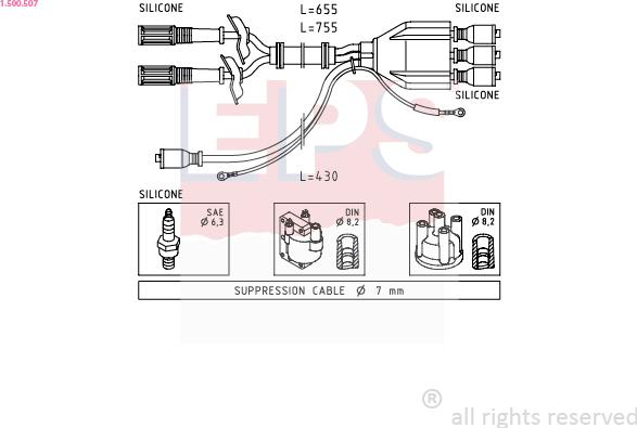 EPS 1.500.507 - Augstsprieguma vadu komplekts ps1.lv