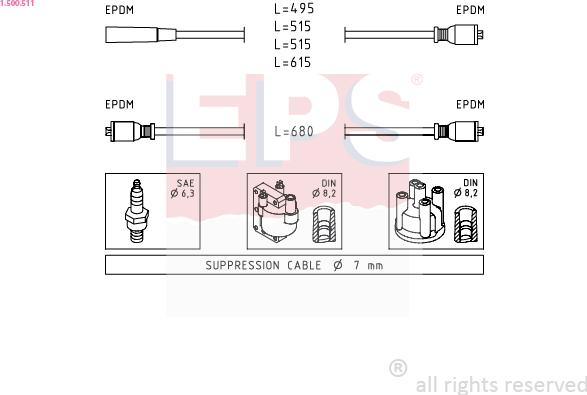 EPS 1.500.511 - Augstsprieguma vadu komplekts ps1.lv