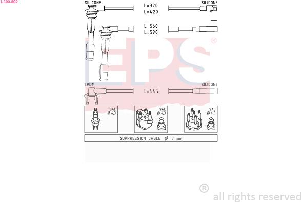 EPS 1.500.802 - Augstsprieguma vadu komplekts ps1.lv