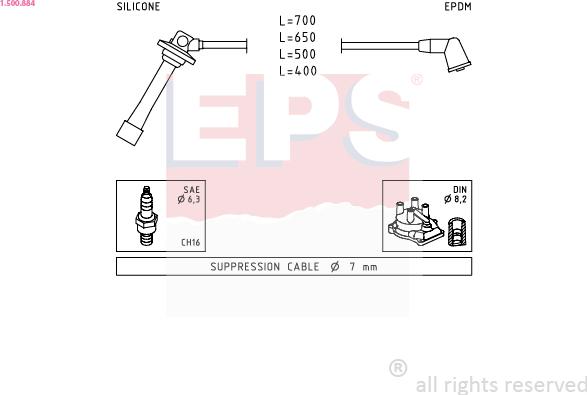 EPS 1.500.884 - Augstsprieguma vadu komplekts ps1.lv