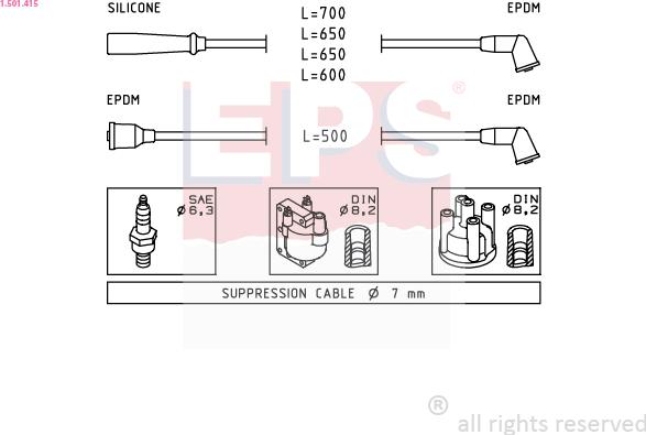 EPS 1.501.415 - Augstsprieguma vadu komplekts ps1.lv