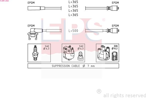 EPS 1.501.332 - Augstsprieguma vadu komplekts ps1.lv