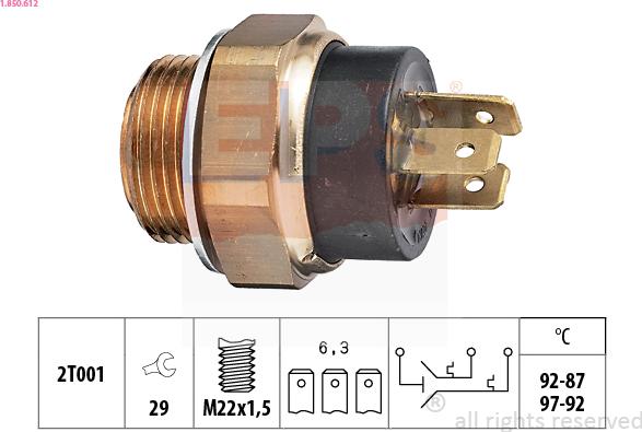 EPS 1.850.612 - Termoslēdzis, Radiatora ventilators ps1.lv