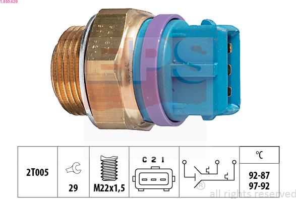 EPS 1.850.629 - Termoslēdzis, Radiatora ventilators ps1.lv