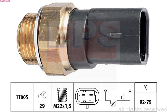 EPS 1.850.288 - Termoslēdzis, Radiatora ventilators ps1.lv