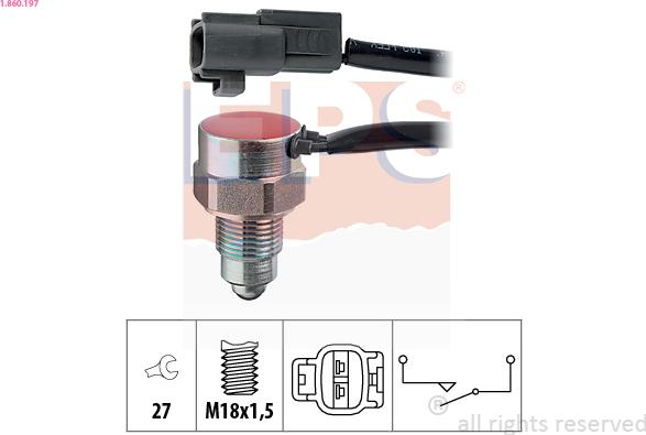 EPS 1.860.197 - Slēdzis, Atpakaļgaitas signāla lukturis ps1.lv
