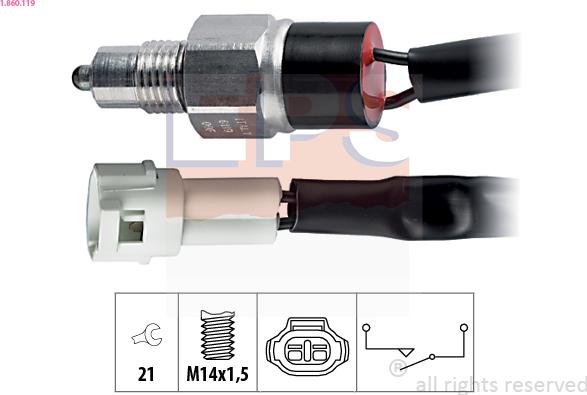 EPS 1.860.119 - Slēdzis, Atpakaļgaitas signāla lukturis ps1.lv