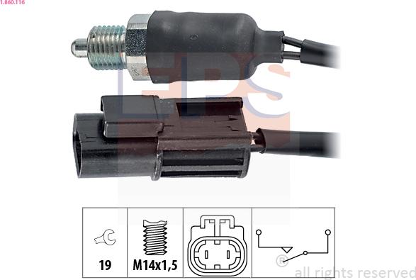 EPS 1.860.116 - Slēdzis, Atpakaļgaitas signāla lukturis ps1.lv