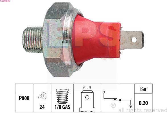 EPS 1.800.035 - Devējs, Eļļas spiediens ps1.lv