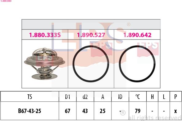 EPS 1.880.980 - Termostats, Dzesēšanas šķidrums ps1.lv