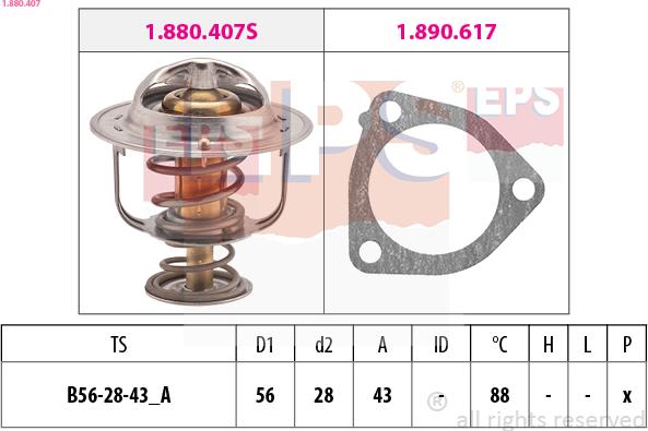 EPS 1.880.407 - Termostats, Dzesēšanas šķidrums ps1.lv