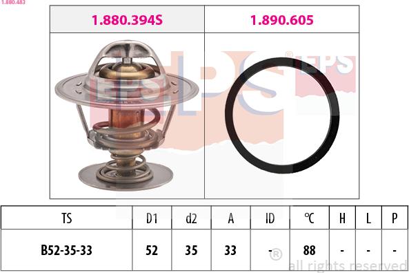 EPS 1.880.483 - Termostats, Dzesēšanas šķidrums ps1.lv