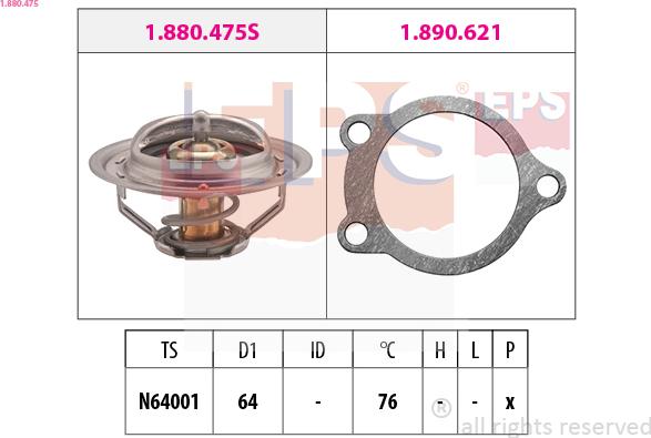 EPS 1.880.475 - Termostats, Dzesēšanas šķidrums ps1.lv