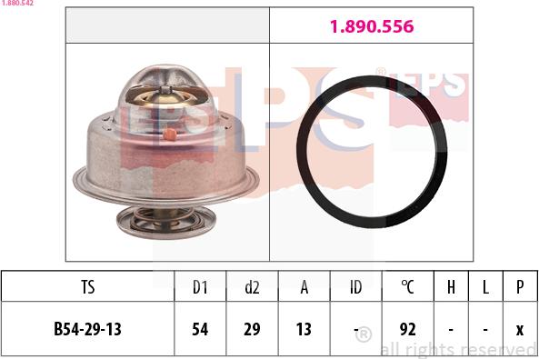 EPS 1.880.542 - Termostats, Dzesēšanas šķidrums ps1.lv