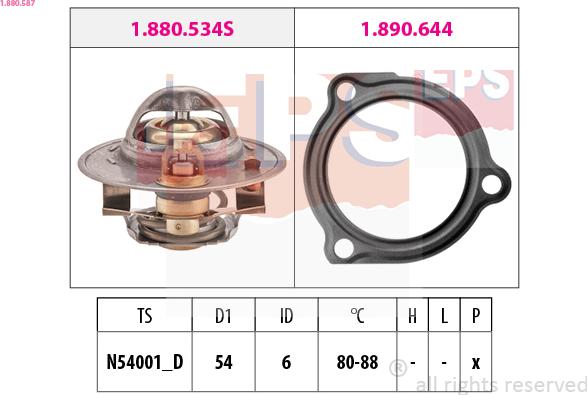 EPS 1.880.587 - Termostats, Dzesēšanas šķidrums ps1.lv