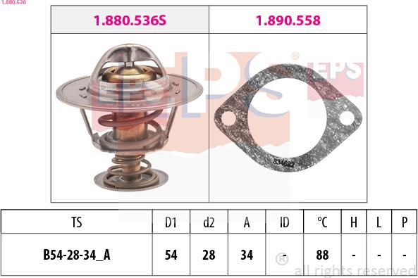 EPS 1.880.536 - Termostats, Dzesēšanas šķidrums ps1.lv