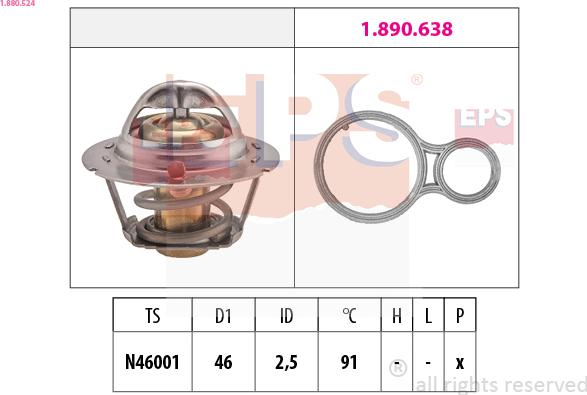 EPS 1.880.524 - Termostats, Dzesēšanas šķidrums ps1.lv