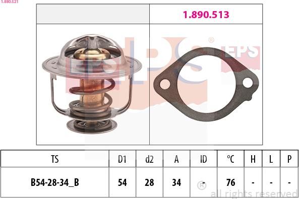 EPS 1.880.521 - Termostats, Dzesēšanas šķidrums ps1.lv