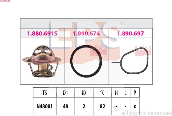 EPS 1.880.691 - Termostats, Dzesēšanas šķidrums ps1.lv