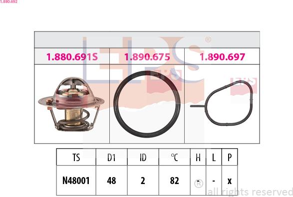 EPS 1.880.692 - Termostats, Dzesēšanas šķidrums ps1.lv