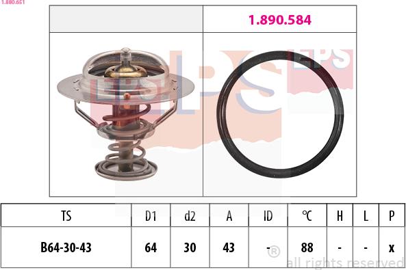 EPS 1.880.651 - Termostats, Dzesēšanas šķidrums ps1.lv