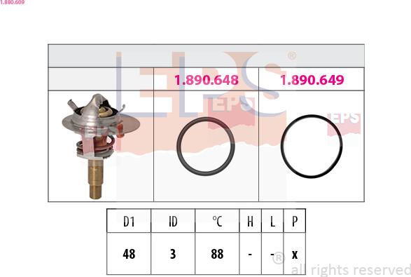 EPS 1.880.609 - Termostats, Dzesēšanas šķidrums ps1.lv