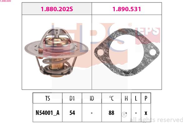 EPS 1.880.600 - Termostats, Dzesēšanas šķidrums ps1.lv