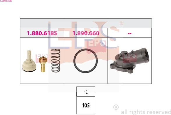 EPS 1.880.619K - Termostats, Dzesēšanas šķidrums ps1.lv