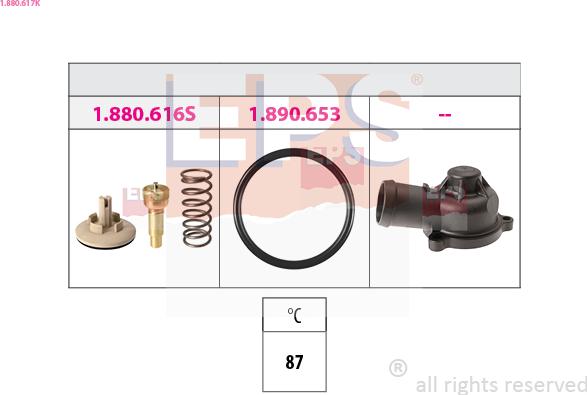 EPS 1.880.617K - Termostats, Dzesēšanas šķidrums ps1.lv