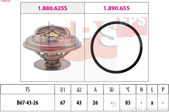 EPS 1.880.625 - Termostats, Dzesēšanas šķidrums ps1.lv