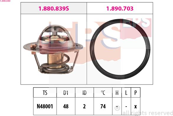 EPS 1.880.840 - Termostats, Dzesēšanas šķidrums ps1.lv