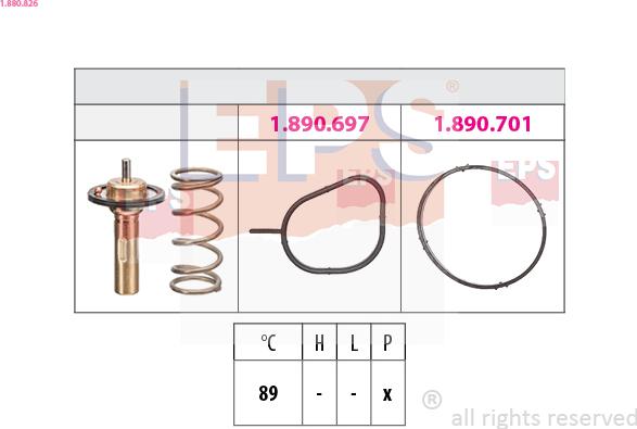 EPS 1.880.826 - Termostats, Dzesēšanas šķidrums ps1.lv