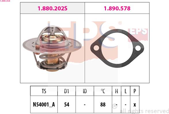 EPS 1.880.358 - Termostats, Dzesēšanas šķidrums ps1.lv