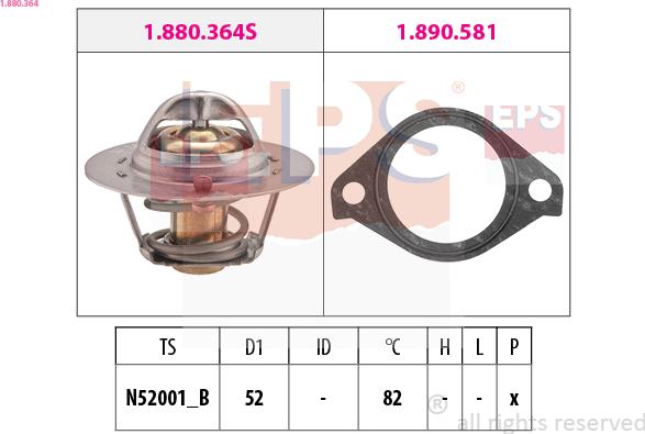 EPS 1.880.364 - Termostats, Dzesēšanas šķidrums ps1.lv