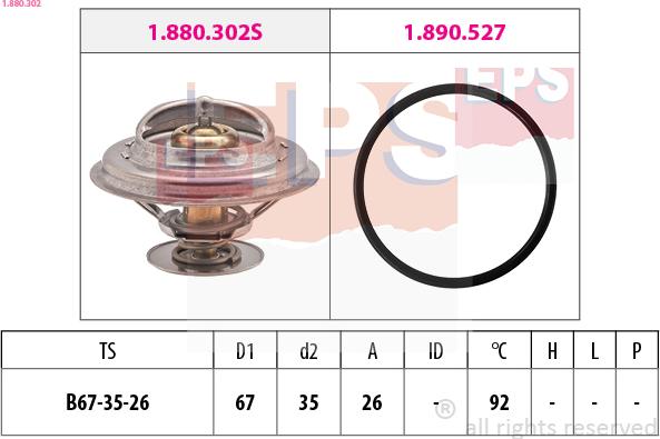 EPS 1.880.302 - Termostats, Dzesēšanas šķidrums ps1.lv