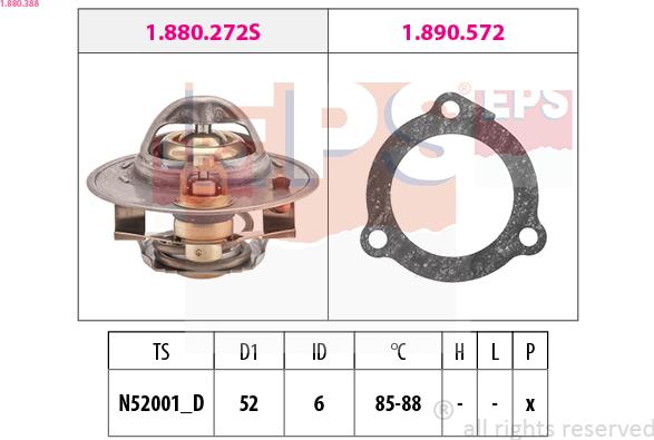 EPS 1.880.388 - Termostats, Dzesēšanas šķidrums ps1.lv